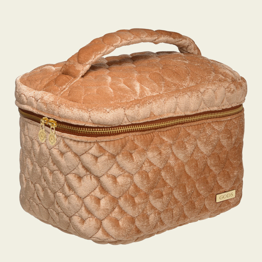 Bolsa Baú Térmica de Veludo Caramelo P