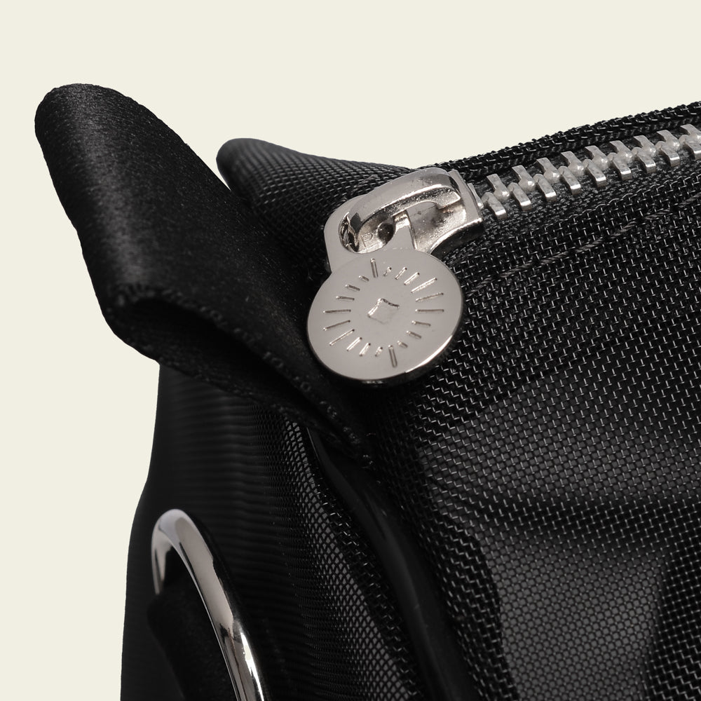 Kit Essencial de Bolsas em Tela Nylon Preta (P, M, G)