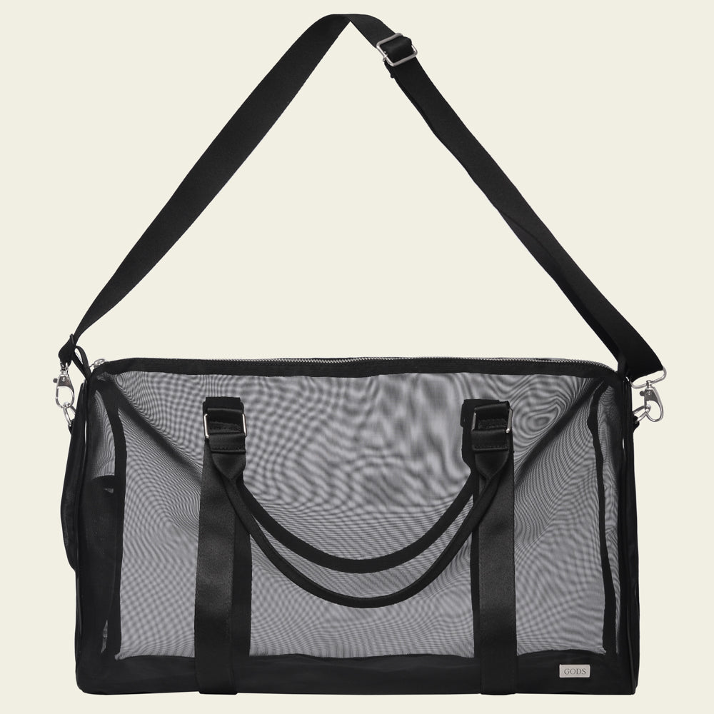 Kit Essencial de Bolsas em Tela Nylon Preta (P, M, G)