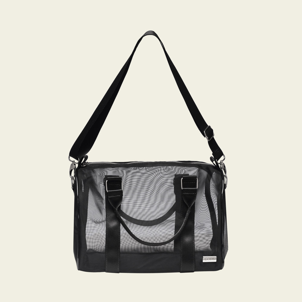 Kit Essencial de Bolsas em Tela Nylon Preta (P, M, G)