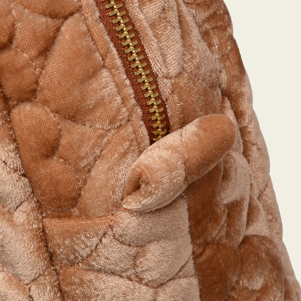 Necessaire Térmica de Veludo Caramelo M