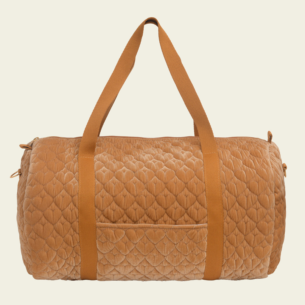 Kit Bolsa com Necessaires de Coração Matelado Caramelo