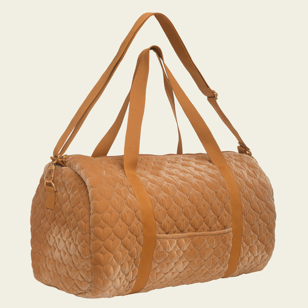 Kit Bolsa com Necessaires de Coração Matelado Caramelo