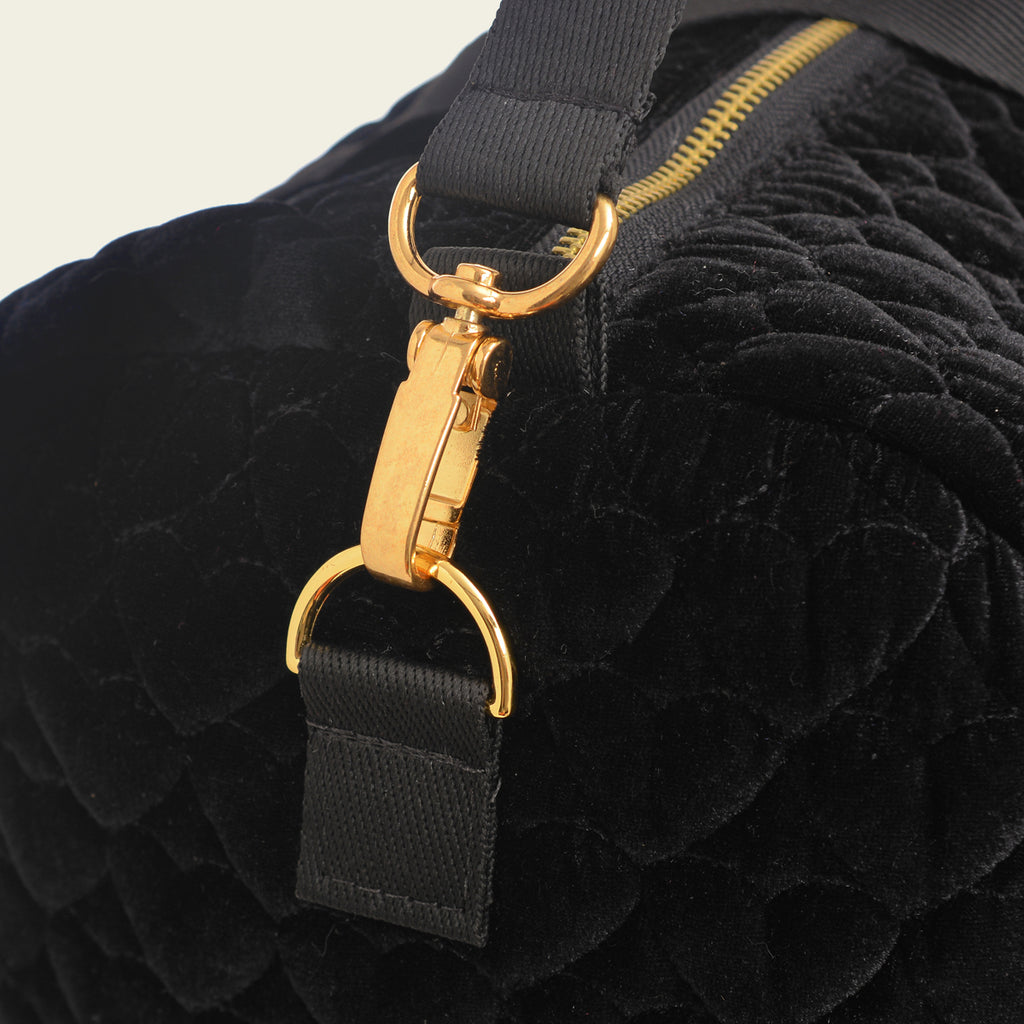 Kit Bolsas com Necessaire de Veludo Matelado Preta