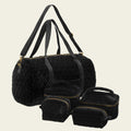 Kit Bolsas com Necessaire de Veludo Matelado Preta