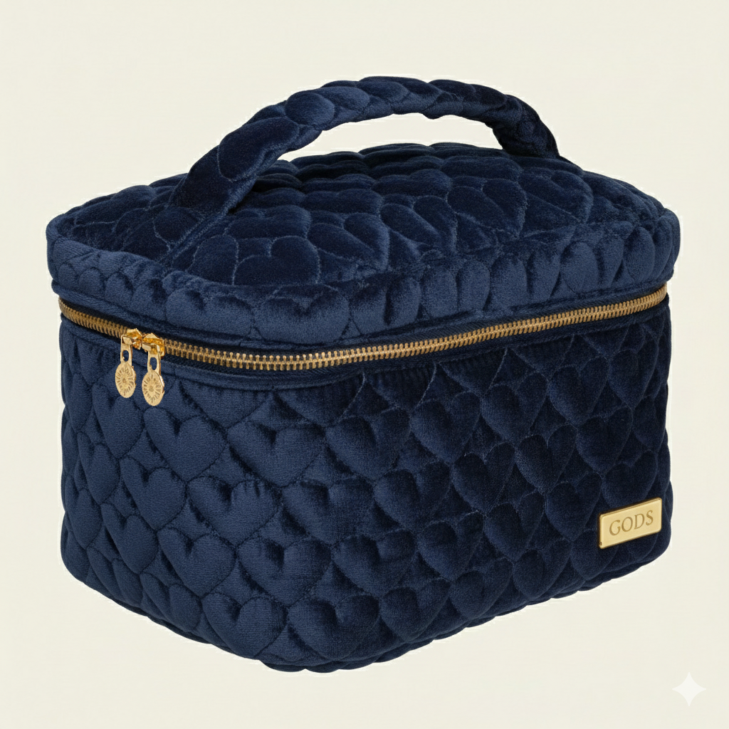 Bolsa Baú Térmica de Veludo Marinho M