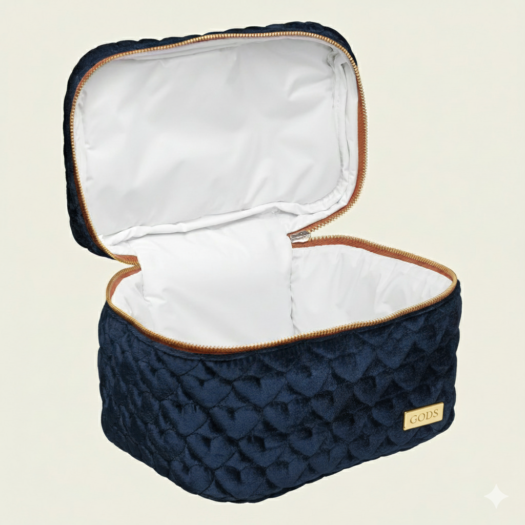 Bolsa Baú Térmica de Veludo Marinho M