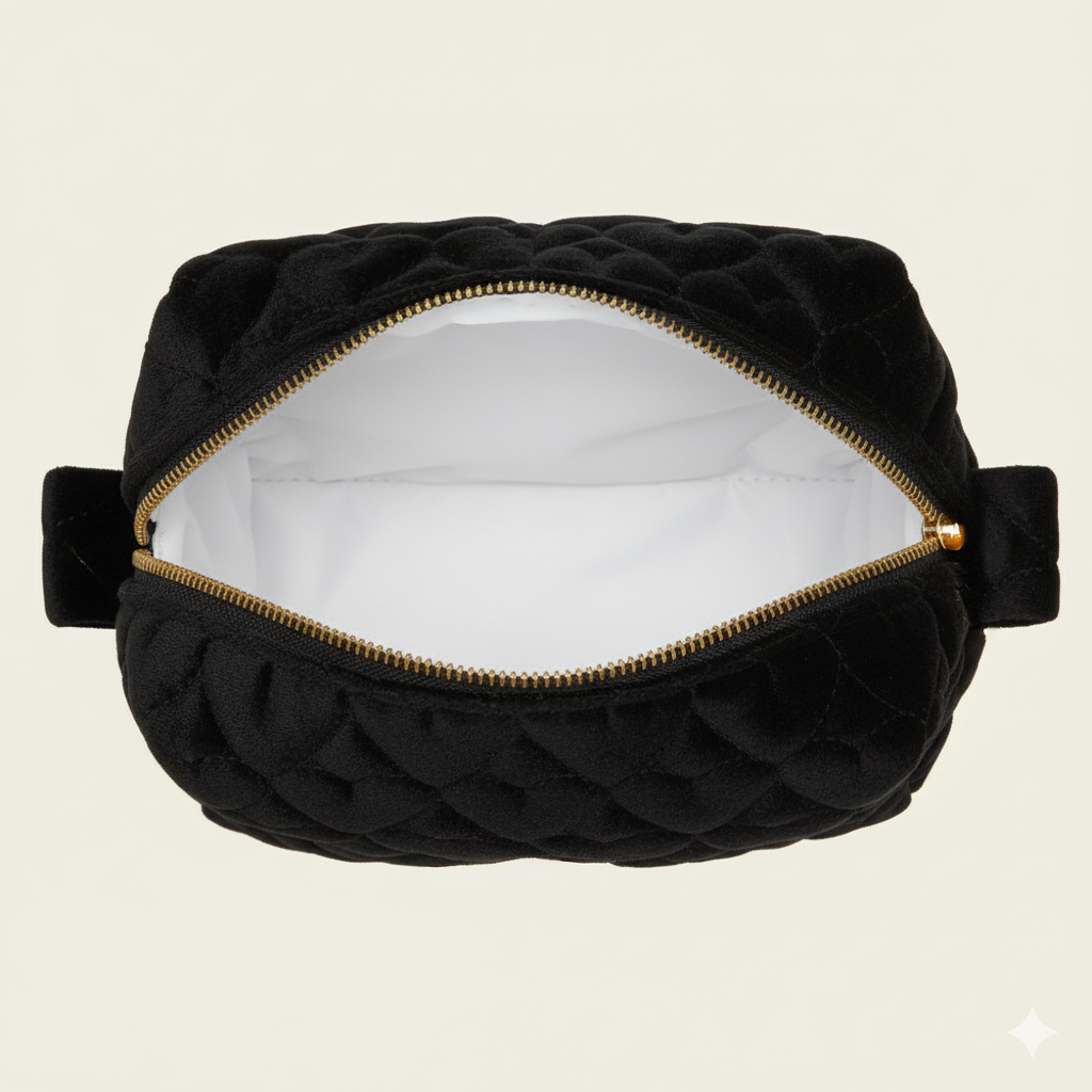 Necessaire Térmica de Veludo Preta M