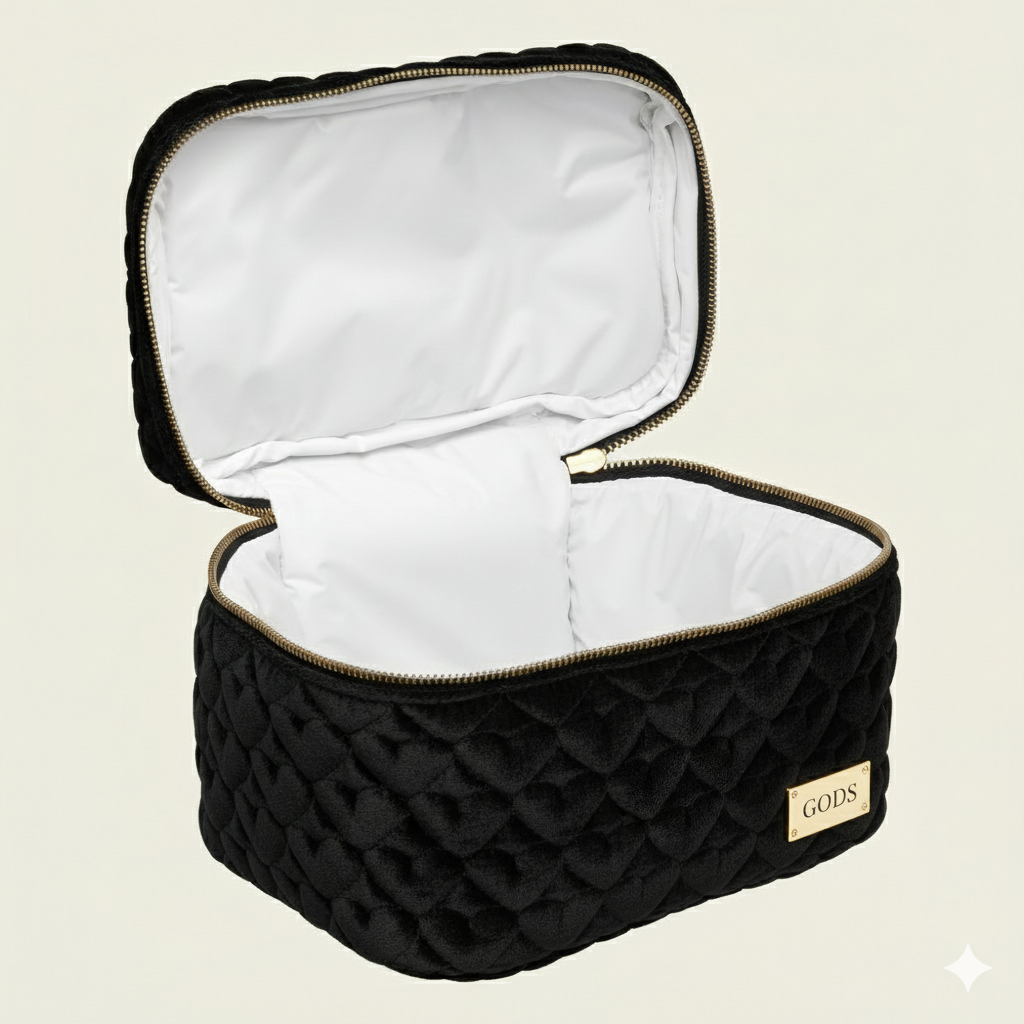 Kit Veludo Matelado Coração Preto